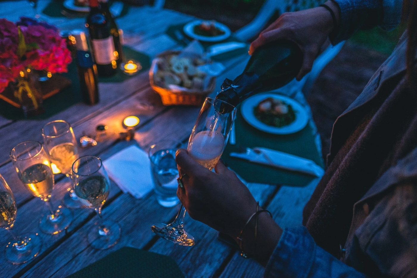 Elegant candlelit event celebration