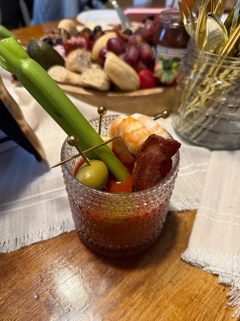 Bloody Mary garnish glass at Moon Water event